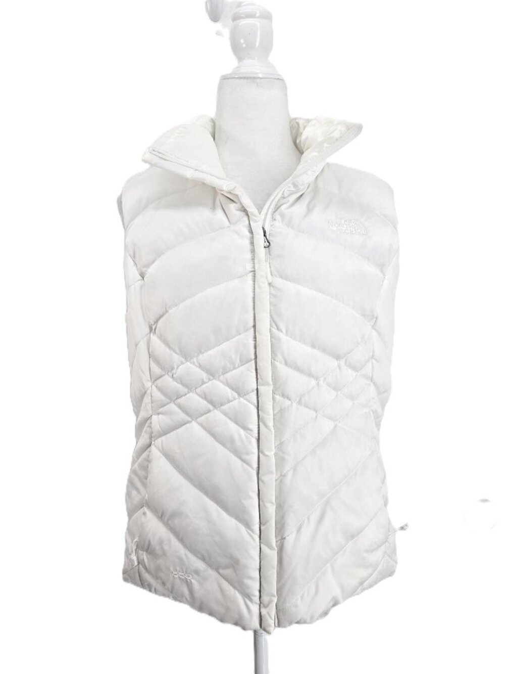 The North Face Ivory White Aconcagua 550 Down Fill Puffer Winter Vest Women